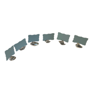 Italian Silver Over Seashell Place Card Holders - Set of 6