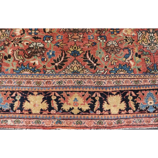 Early 20th Century Antique Rug Featuring a All-Over Floral Design 12'4 X 17'0 For Sale - Image 5 of 12