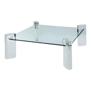 1980s Karl Springer Glass & Lucite Coffee Table