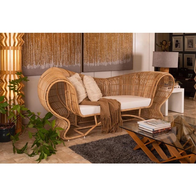 Ellise Indoor Rattan Sofa Chairish