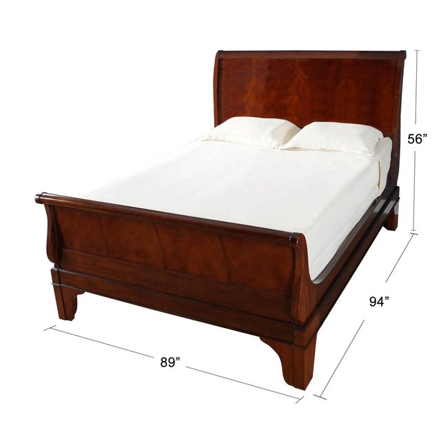 Great Quality Mahogany King Size Sleigh Bed features a solid mahogany frame along with the finest quality veneered panels...