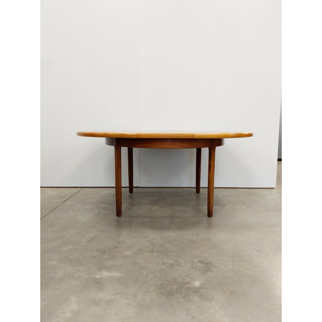 Brown Vintage Mid Century Modern Teak Extendable Dining Table For Sale - Image 8 of 12