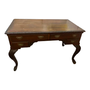 1940s Vintage Mahogany Partners Desk With Ornate Claw Feet Legs