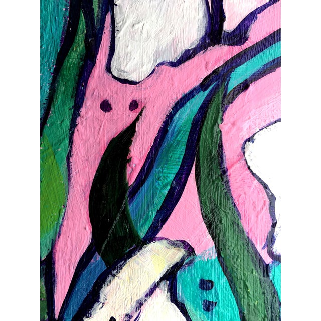 Wood Contemporary Abstract Floral Original Painting by Valeriya Serova For Sale - Image 7 of 15