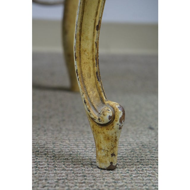 Antique French Provincial Embroidered Needlepoint Vanity Bench Foot Stool 18" For Sale - Image 6 of 18