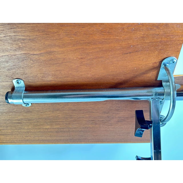 Wood 1970s Danecastle ApS Danish Modern Teak and Chrome Adjustable Reading Tray Table Stand - 1 Piece For Sale - Image 7 of 13