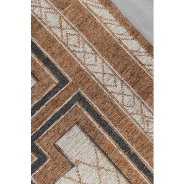 Not Yet Made - Made To Order 9x12Ft.Brown Cream Grey Jute Taureg Inspired Soumek Jute Hand Woven Rug For Sale - Image 5 of 12