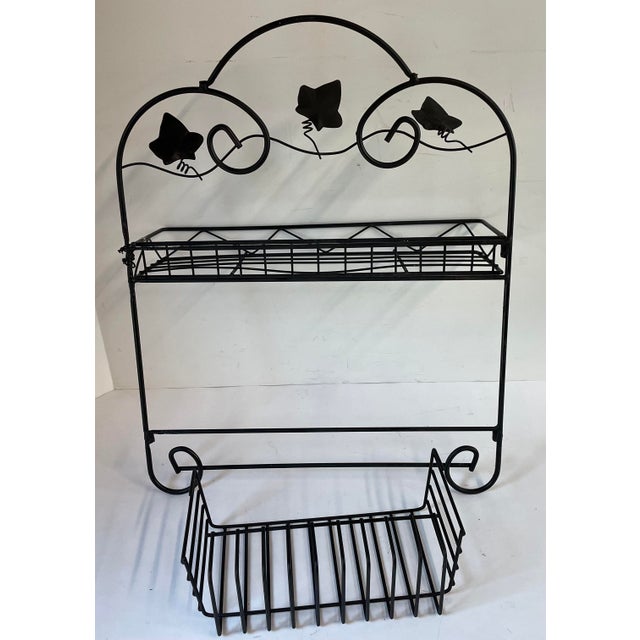 Vintage Black Metal Wall Shelf Chairish