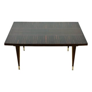 Art Deco Dining Table in Macassar Ebony with Extensions, 1940s For Sale