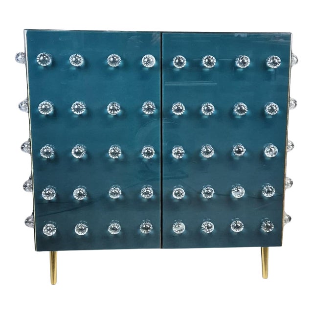 Blue Pantry Cabinet in Murano Glass from Justfurnituress SRL For Sale