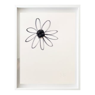 "One Daisy" Original Mixed-Media Painting by Jake Poser, Framed For Sale