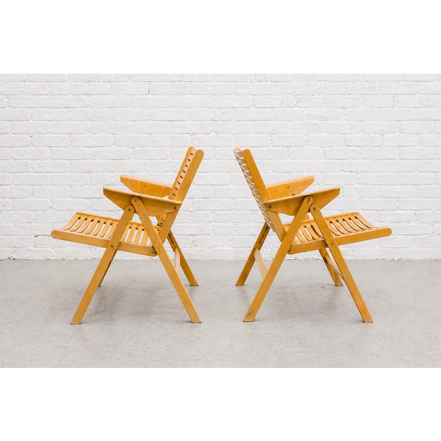 Pair of Mid Century Modern "Rex" Folding Lounge Chairs Designed by Niko Kralj, C. 1960's For Sale - Image 12 of 13