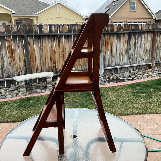 Brown Early 20th Century Arts and Crafts Metamorphic Chair/Ladder For Sale - Image 8 of 12