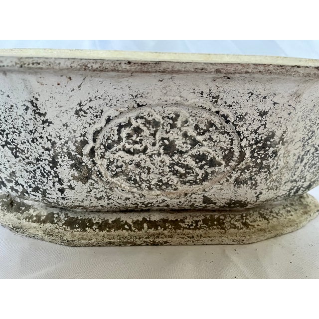 Metal Late 1800s Belgian Painted Cast Iron Footed Planter For Sale - Image 7 of 15