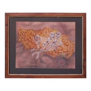 Parker Panttila "Date Night" Gouache on Board For Sale