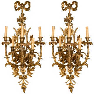 French Belle Epoque Style Wall Sconces - A Pair For Sale