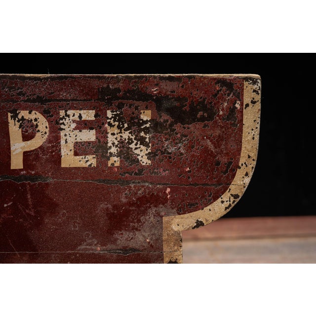 Vintage Double-Sided Bar Directional Advertising Sign For Sale - Image 12 of 13