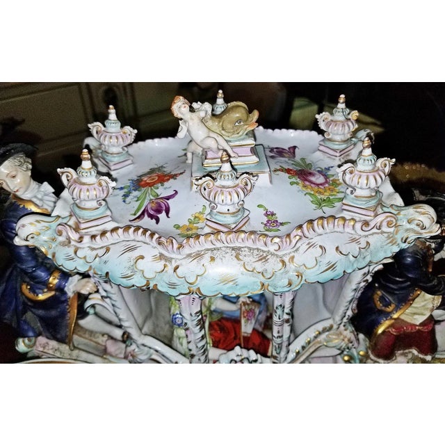 Late 19th Century Late 19th Century Capodimonte Style Luigi Fabris Monumental Porcelain Coach For Sale - Image 5 of 12