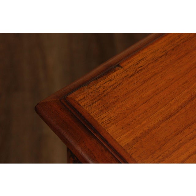 1930 Walnut Carved Pedestal Executive Desk with Pull-Out Writing Slides For Sale - Image 10 of 18
