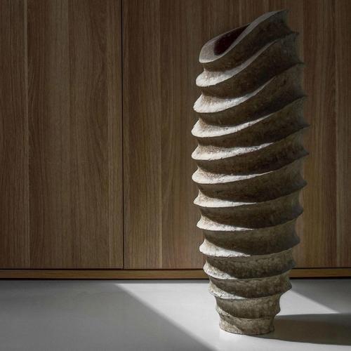 Contemporary Large Handmade Textured Sculptural Vase For Sale - Image 3 of 6