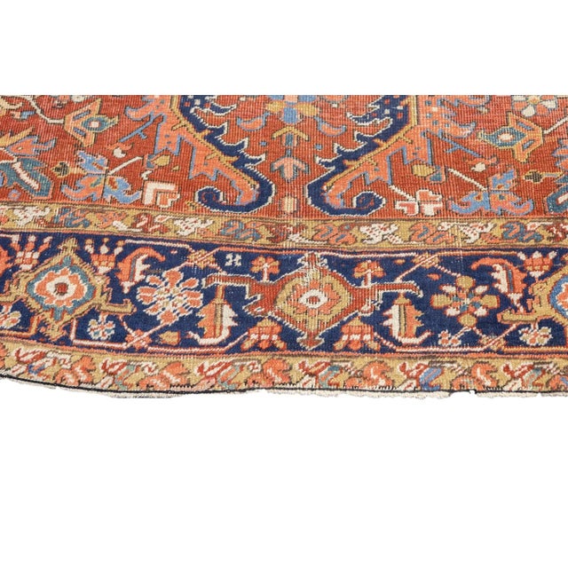 Red Antique Heriz Rug 9'2'' x 12'2'' For Sale - Image 8 of 11