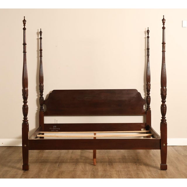 Ethan Allen Georgian Court Cherry King Four Poster Bed Frame For Sale - Image 15 of 18