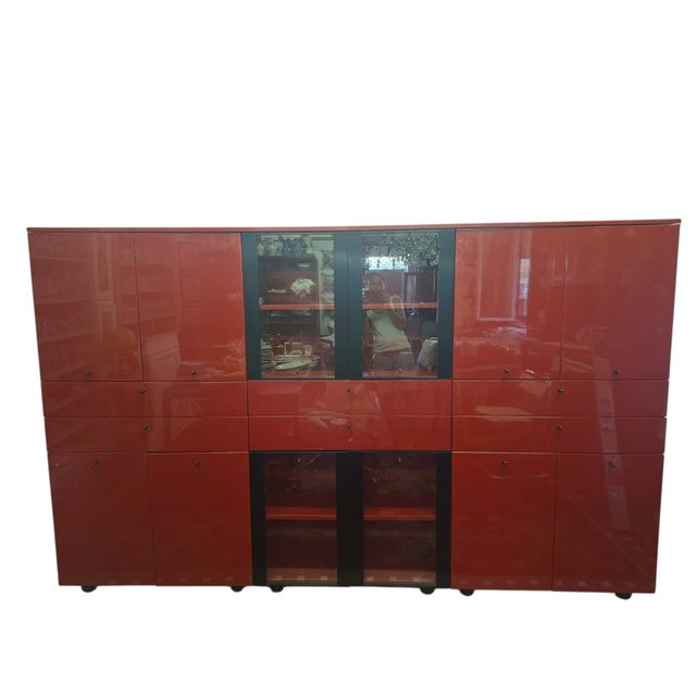 Italian Sideboard in Glossy Chinese Red Lacquer by Cappellini, 1990 For Sale - Image 6 of 18