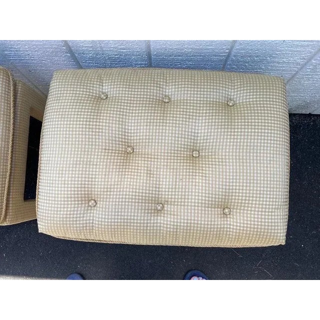Pair of Billy Baldwin Style Silk Pillow Top Ottomans or Stools For Sale In New York - Image 6 of 13