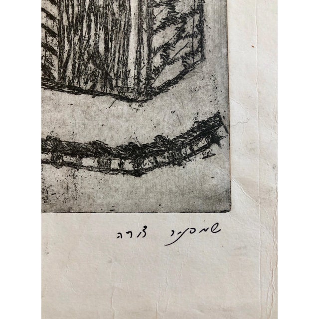 Dora Szampanier, Heidelberg Germany Jewish Memorial Etching Destroyed Synagogue Folk Art Judaica For Sale - Image 4 of 7