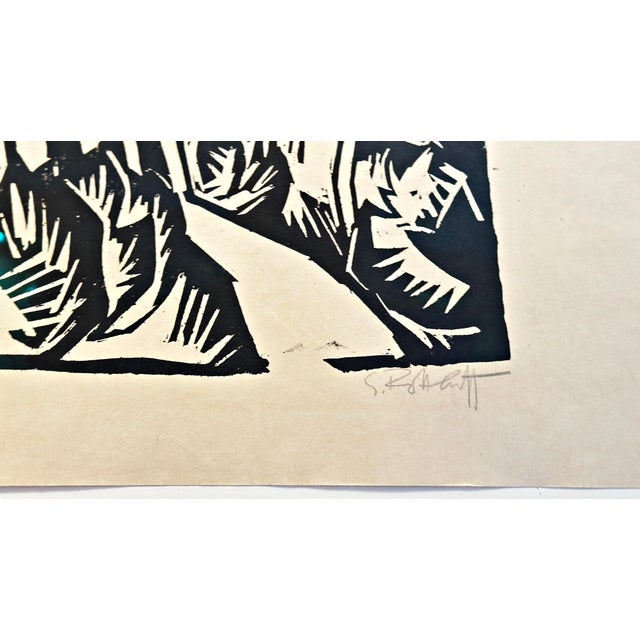 Karl Schmidt-Rottluff 1884 Rottluff - 1976 Berlin Haus mit Pappeln, 1913 Woodcut on firm brownish paper Signed in pencil...