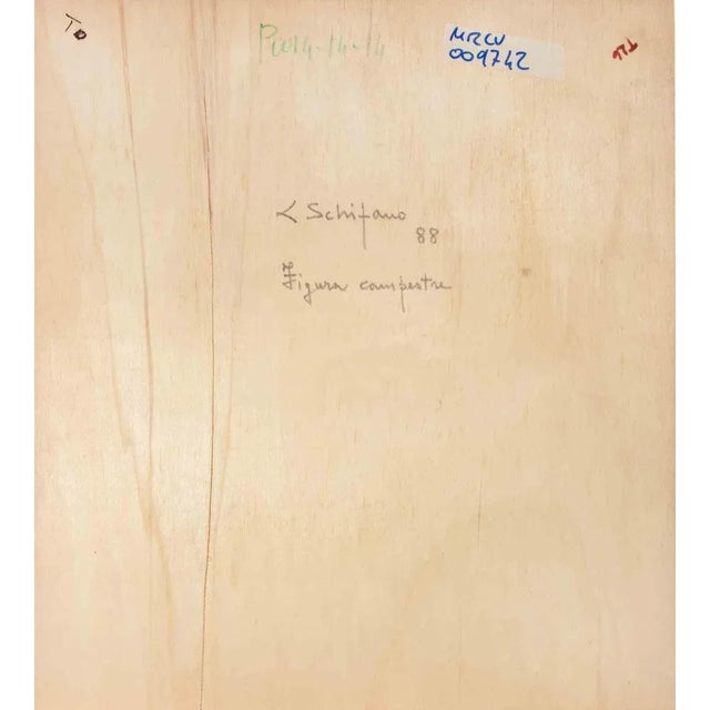 Luciano Schifano, Country Figure, Oil Painting, 1988 For Sale - Image 4 of 5