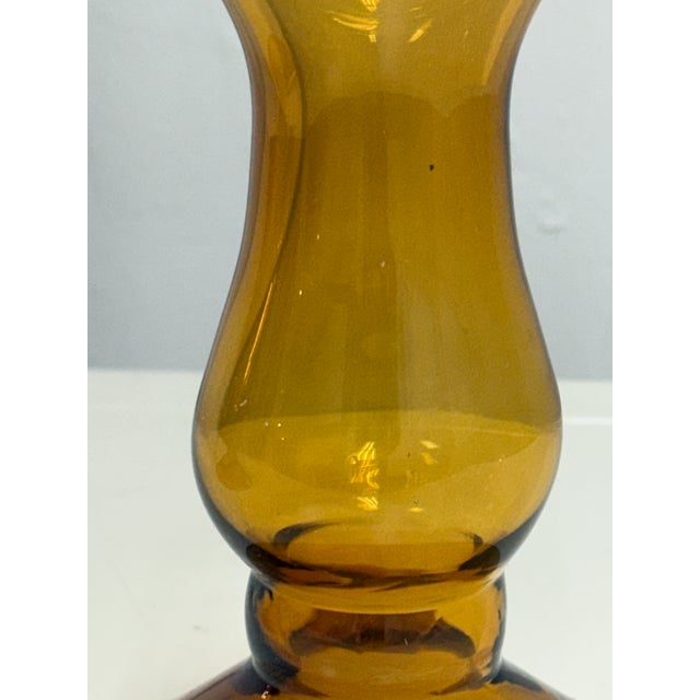 Glass Pedestal Hurricane Candleholders, Pair For Sale - Image 10 of 12