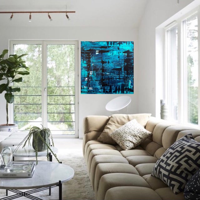 Matrix Original Abstract Expressionism Acrylic Painting by Shabs Beigh For Sale - Image 6 of 7