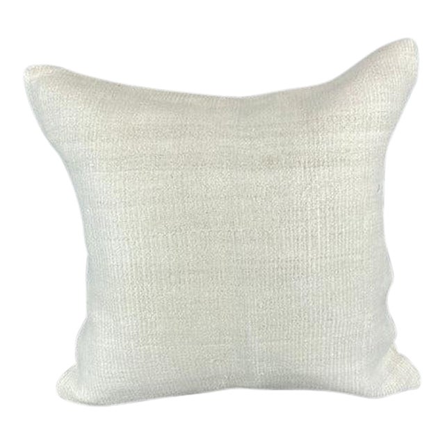 20 x 20 Hemp Pillow Turkish Cushion Natural Grayish White Pillow Cushion Cover For Sale