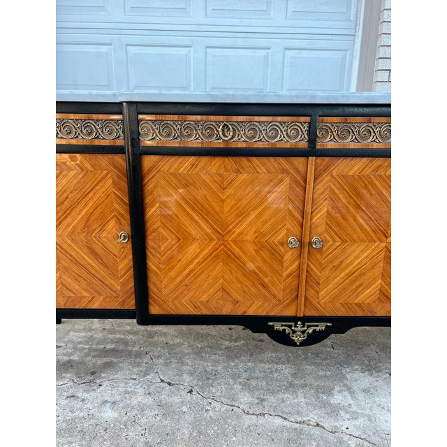 French 19th Century Louis XV Carrara Marble Top Mahogany Sideboard For Sale - Image 12 of 12