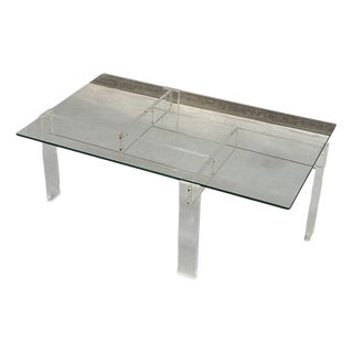 Vintage Coffee Table with Acrylic and Glass Top, 1960s For Sale