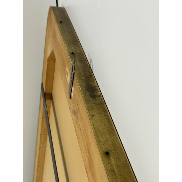 Gold Vintage Brass-Edged Mirror in the style of Giò Ponti, 1950s For Sale - Image 8 of 11