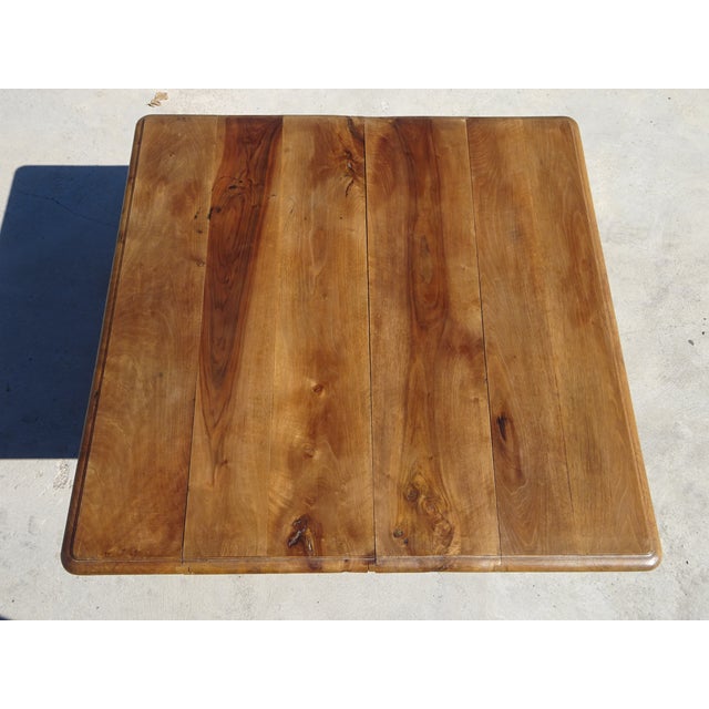 19th Century Square Walnut Pedestal Table For Sale - Image 12 of 18