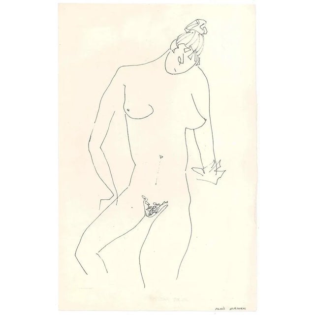 Sketched female nude is an original artwork realized by the greek french artist alkis matheos in the xx century. Original...