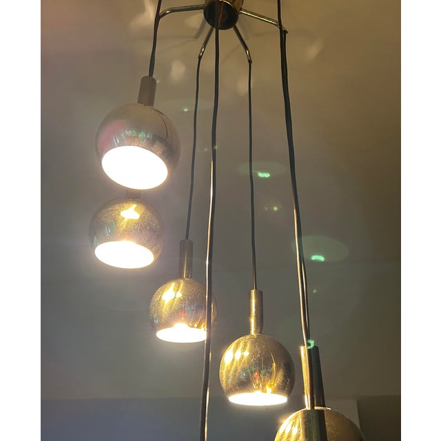 Space Age Pendant Light in Brass from Staff Leuchten, 1970s For Sale - Image 11 of 17