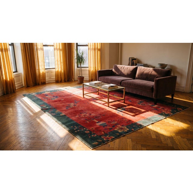 1920s Chinese Art Deco Carpet ( 8' 10'' x 11' 2'' - 270 x 340 cm ) For Sale - Image 11 of 13
