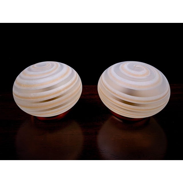 Mid-Century Modern Spiral Murano Glass Lamps from Manifattura di Murano, 1970s, Set of 2 For Sale - Image 3 of 15