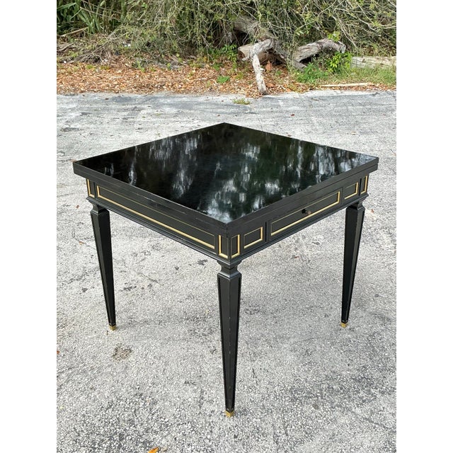Vintage Regency Gilt Tipped Flip Top Game Table For Sale - Image 9 of 12