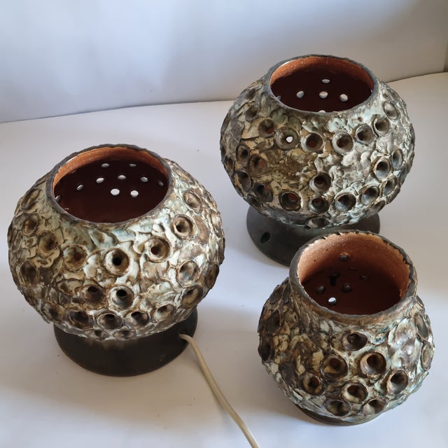 1970s 1970s Bruno Karlsson, Ego Stengods Ceramic Lamp Set – Set of 3 For Sale - Image 5 of 6