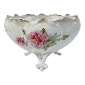 Steinmann Germany Floral Footed Porcelain Bowl Centerpiece.