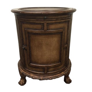 World Map Bar Cabinet with Stud Details For Sale