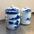 Blue/White Hand-Painted Asian Ceramic Canisters Set of Two For Sale - Image 4 of 7