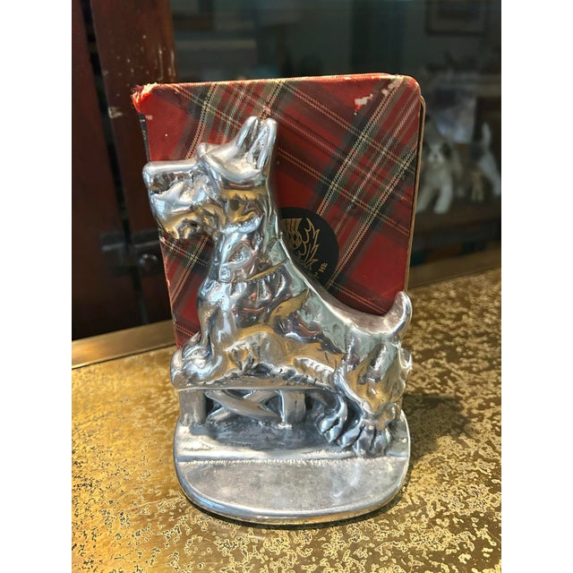 Vintage Hoselton of Canada Cast Aluminum Scottie Dog Bookends Signed and Numbered - A Pair For Sale - Image 4 of 10