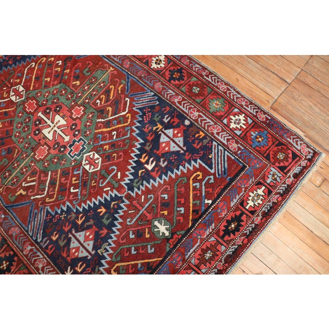 Textile Antique Zabihi Collection Russian Zeychour Gallery Rug - 4'10" x 11'7" For Sale - Image 7 of 9