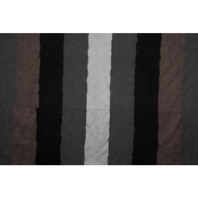 Textile Vintage Striped Turkish Blanket Kilim Rug 10'5'' X 10'11'' For Sale - Image 7 of 13